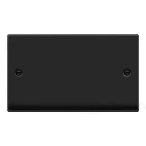 Click Deco VPMB061 Victorian 2-Gang Blank Plate - Matt Black