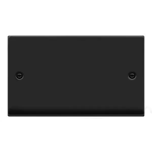 Click Deco VPMB061 Victorian 2-Gang Blank Plate - Matt Black