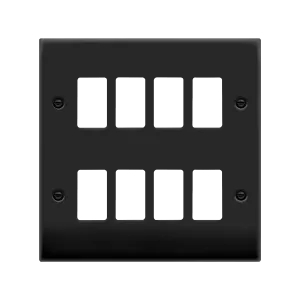 Click Deco VPMB20508 8 Gang GridPro Frontplate - Matt Black