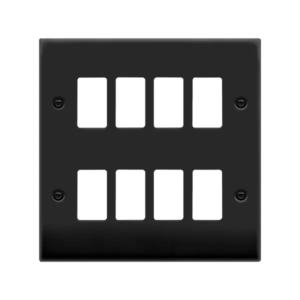 Click Deco VPMB20508 8 Gang GridPro Frontplate - Matt Black