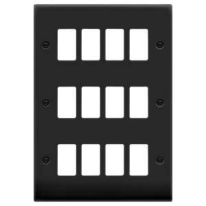 Click Deco VPMB20512 12 Gang GridPro Frontplate - Matt Black