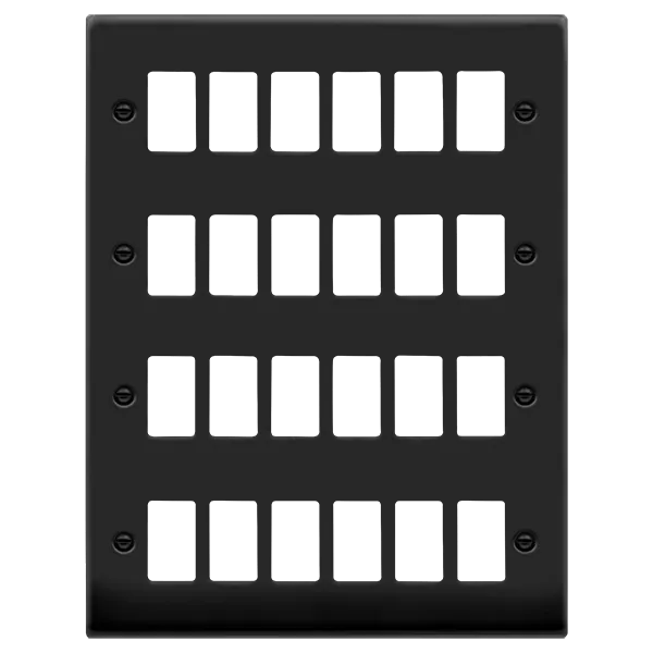 Click Deco VPMB20524 24 Gang GridPro Frontplate - Matt Black