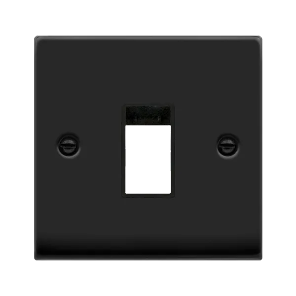 Click Deco VPMB401BK Victorian 1G MiniGrid Unfurnished Front Plate - Matt Black (Black)