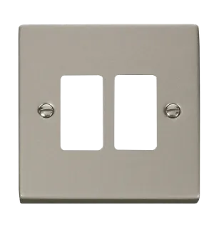 Click Deco VPPN20402 2 Gang GridPro Frontplate - Pearl Nickel