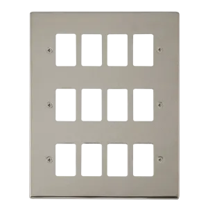 Click Deco VPPN20512 12 Gang GridPro Frontplate - Pearl Nickel