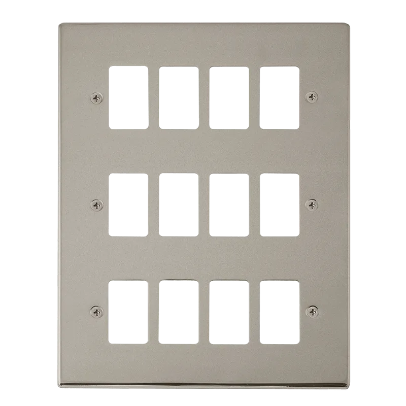 Click Deco VPPN20512 12 Gang GridPro Frontplate - Pearl Nickel