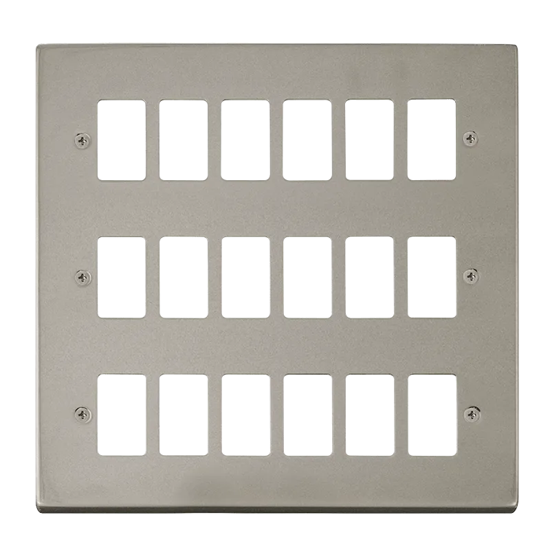 Click Deco VPPN20518 18 Gang GridPro Frontplate - Pearl Nickel