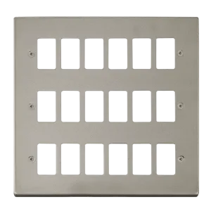 Click Deco VPPN20518 18 Gang GridPro Frontplate - Pearl Nickel