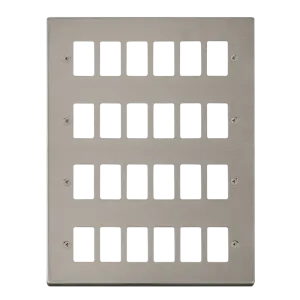 Click Deco VPPN20524 24 Gang GridPro Frontplate - Pearl Nickel