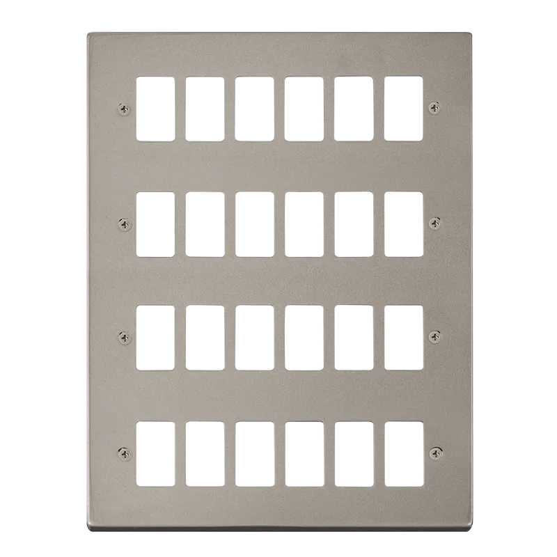 Click Deco VPPN20524 24 Gang GridPro Frontplate - Pearl Nickel