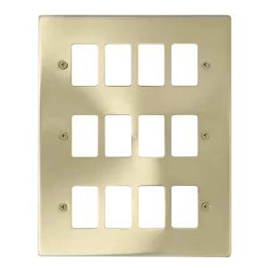 Click Deco VPSB20512 12 Gang GridPro Frontplate - Satin Brass