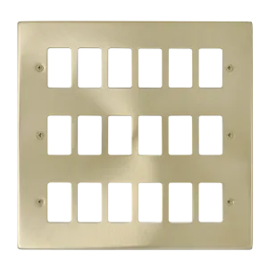 Click Deco VPSB20518 18 Gang GridPro Frontplate - Satin Brass
