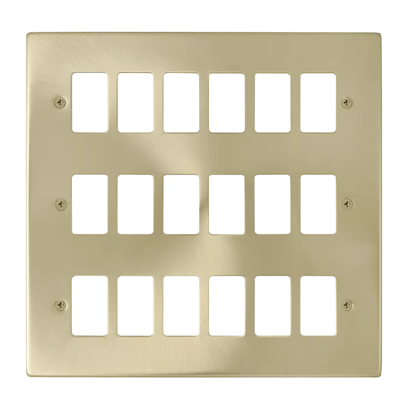 Click Deco VPSB20518 18 Gang GridPro Frontplate - Satin Brass