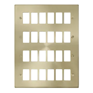 Click Deco VPSB20524 24 Gang GridPro Frontplate - Satin Brass