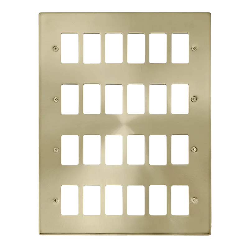 Click Deco VPSB20524 24 Gang GridPro Frontplate - Satin Brass