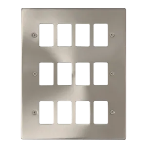 Click Deco VPSC20512 12 Gang GridPro Frontplate - Satin Chrome