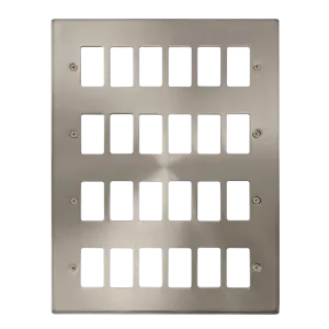 Click Deco VPSC20524 24 Gang GridPro Frontplate - Satin Chrome