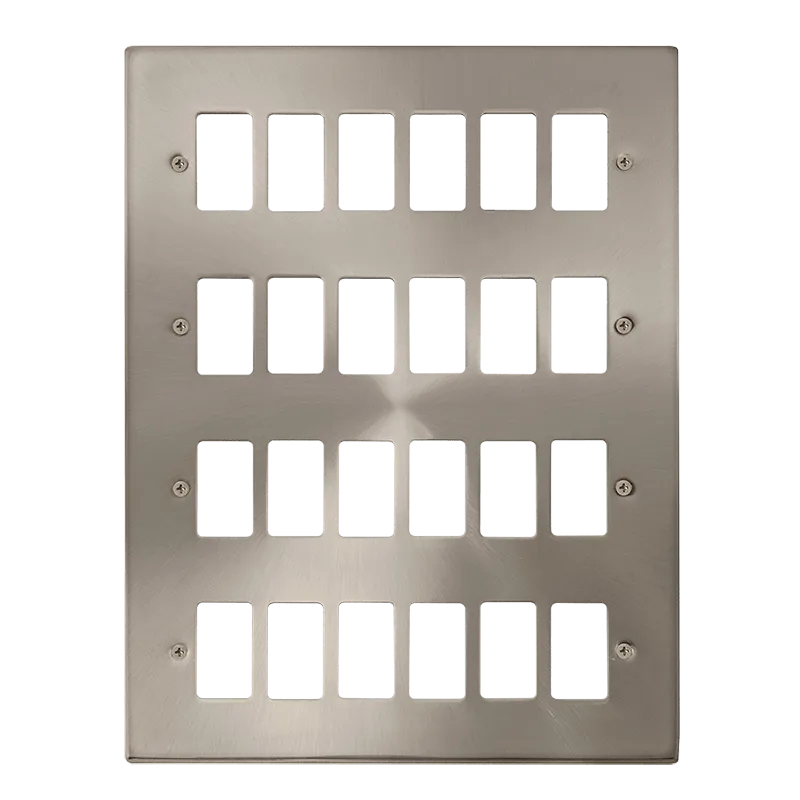 Click Deco VPSC20524 24 Gang GridPro Frontplate - Satin Chrome