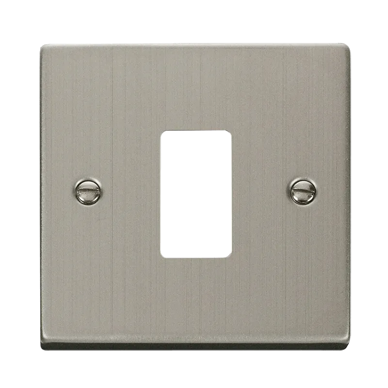 Click Deco VPSS20401 1 Gang GridPro Frontplate - Stainless Steel