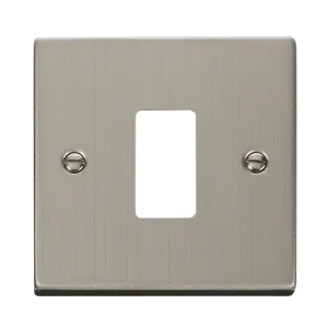 Click Deco VPSS20401 1 Gang GridPro Frontplate - Stainless Steel