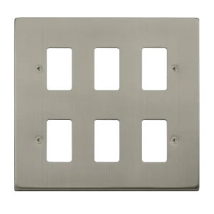 Click Deco VPSS20506 6 Gang GridPro Frontplate - Stainless Steel