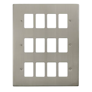 Click Deco VPSS20512 12 Gang GridPro Frontplate - Stainless Steel