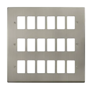 Click Deco VPSS20518 18 Gang GridPro Frontplate - Stainless Steel