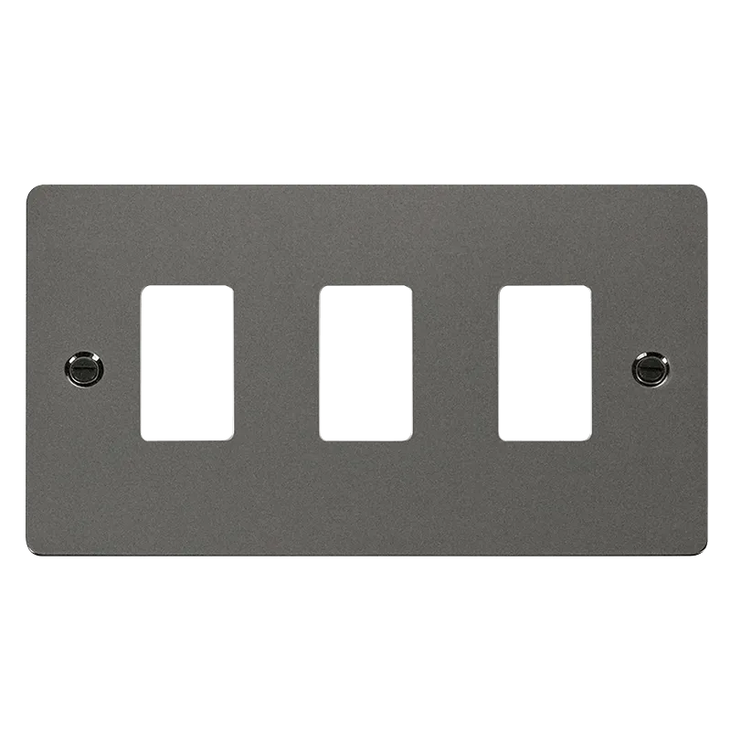 Click Define FPBN20403 3 Gang GridPro Frontplate - Black Nickel