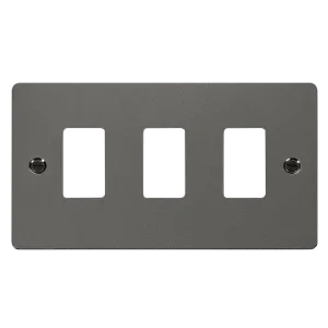 Click Define FPBN20403 3 Gang GridPro Frontplate - Black Nickel