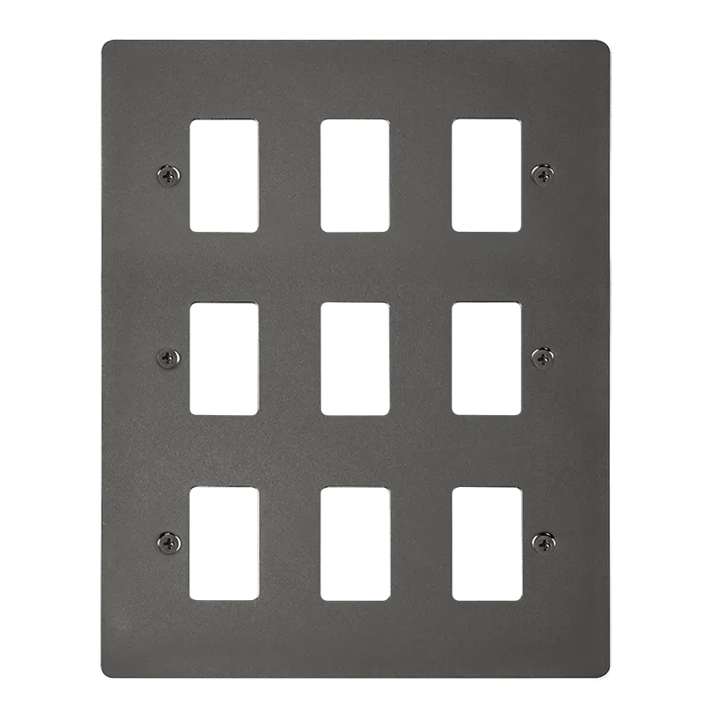 Click Define FPBN20509 9 Gang GridPro Frontplate - Black Nickel