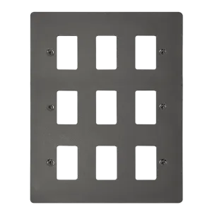 Click Define FPBN20509 9 Gang GridPro Frontplate - Black Nickel
