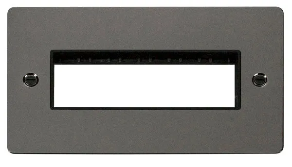 Click Define FPBN426BK Flat Plate 2G MiniGrid Unfurnished Front Plate (6 In-Line) - Black Nickel (Black)