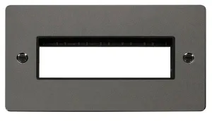 Click Define FPBN426BK Flat Plate 2G MiniGrid Unfurnished Front Plate (6 In-Line) - Black Nickel (Black)
