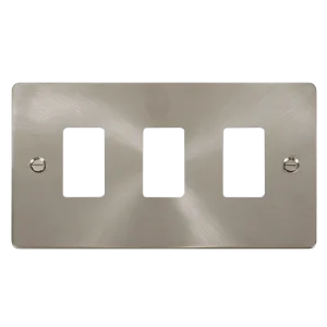 Click Define FPBS20403 3 Gang GridPro Frontplate - Brushed Stainless