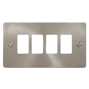 Click Define FPBS20404 4 Gang GridPro Frontplate - Brushed Stainless