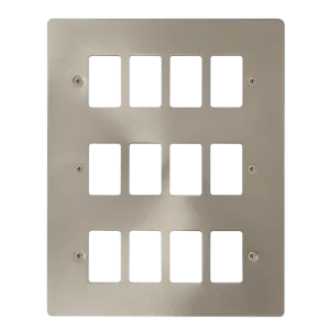 Click Define FPBS20512 12 Gang GridPro Frontplate - Brushed Stainless