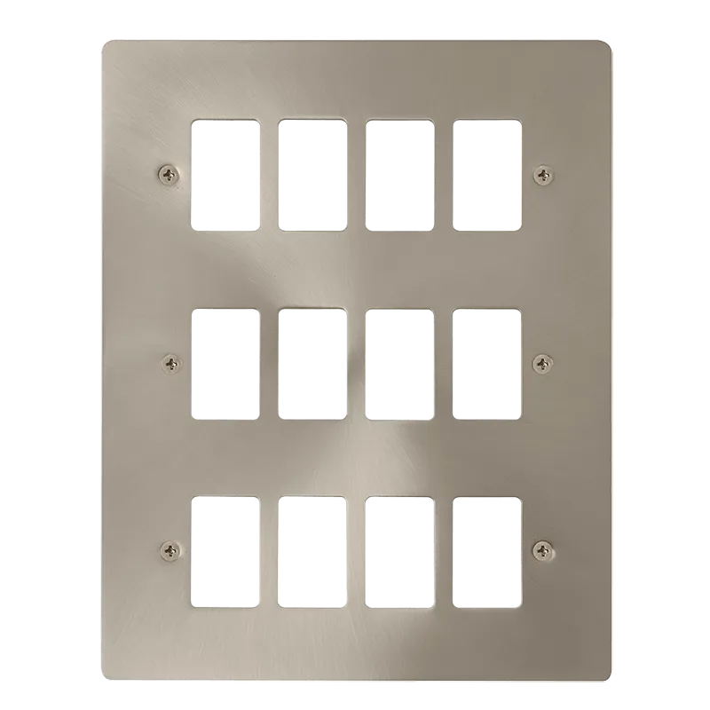 Click Define FPBS20512 12 Gang GridPro Frontplate - Brushed Stainless