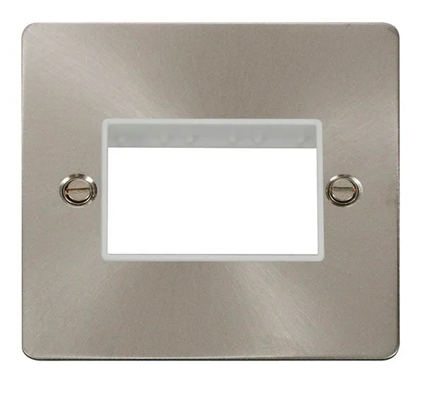 Click Define FPBS403WH Flat Plate 3G MiniGrid Unfurnished Front Plate - Brushed Stainless (White)