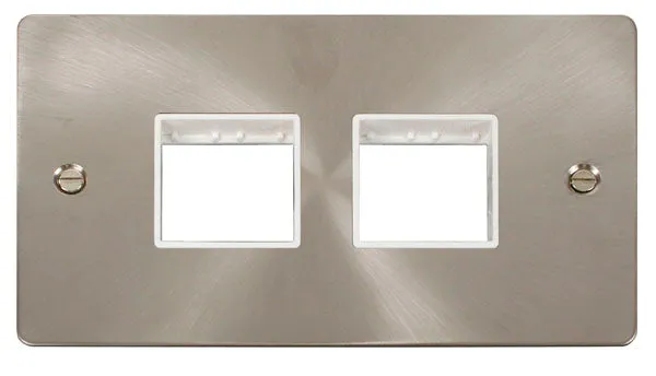 Click Define FPBS404WH Flat Plate 4G MiniGrid Unfurnished Front Plate - Brushed Stainless (White)