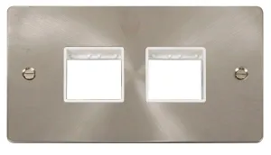 Click Define FPBS404WH Flat Plate 4G MiniGrid Unfurnished Front Plate - Brushed Stainless (White)