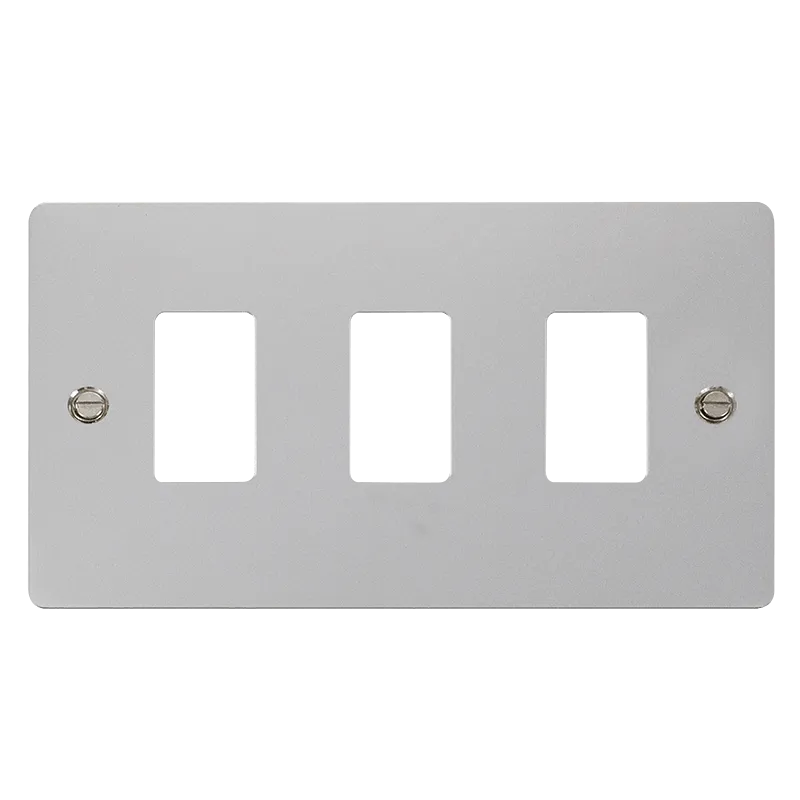Click Define FPCH20403 3 Gang GridPro Frontplate - Polished Chrome