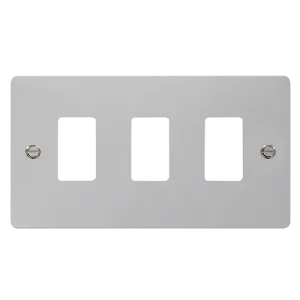 Click Define FPCH20403 3 Gang GridPro Frontplate - Polished Chrome