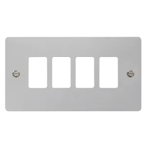 Click Define FPCH20404 4 Gang GridPro Frontplate - Polished Chrome