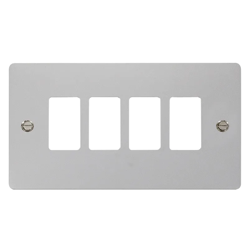 Click Define FPCH20404 4 Gang GridPro Frontplate - Polished Chrome