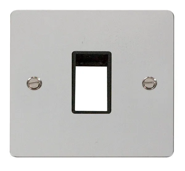 Click Define FPCH401BK Flat Plate 1G MiniGrid Unfurnished Front Plate - Polished Chrome (Black)
