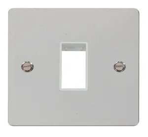 Click Define FPCH401WH Flat Plate 1G MiniGrid Unfurnished Front Plate - Polished Chrome (White)