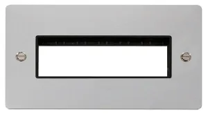 Click Define FPCH426BK Flat Plate 2G MiniGrid Unfurnished Front Plate (6 In-Line) - Polished Chrome (Black)