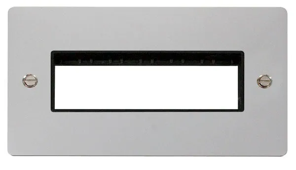 Click Define FPCH426BK Flat Plate 2G MiniGrid Unfurnished Front Plate (6 In-Line) - Polished Chrome (Black)