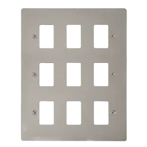 Click Define FPPN20509 9 Gang GridPro Frontplate - Pearl Nickel