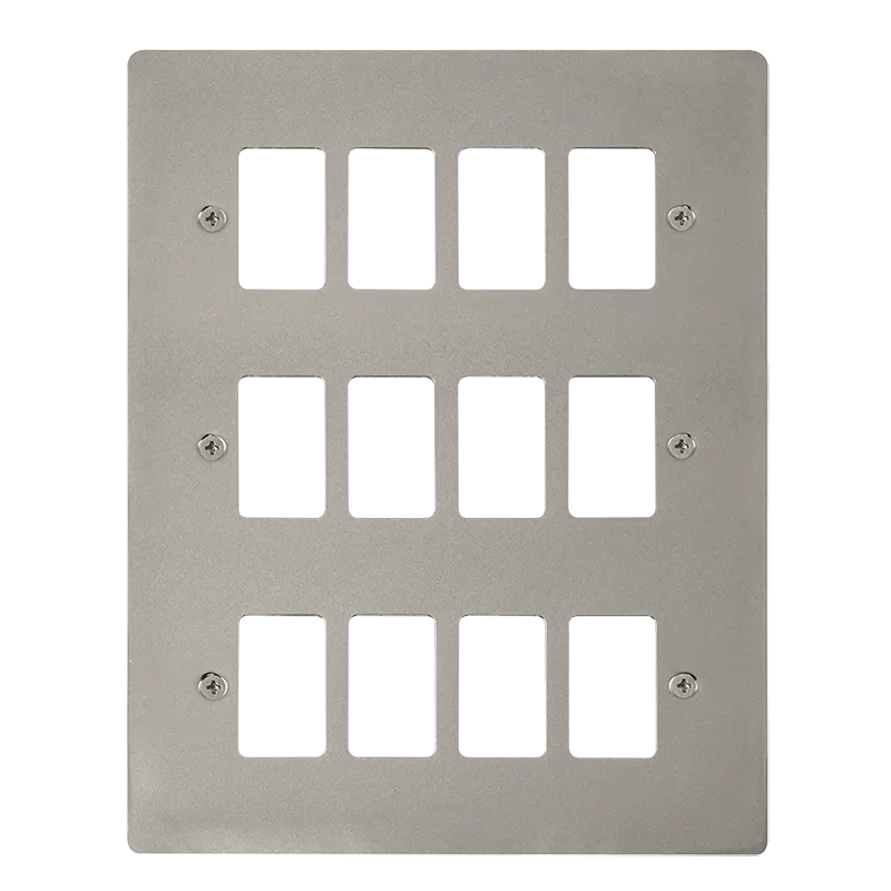 Click Define FPPN20512 12 Gang GridPro Frontplate - Pearl Nickel